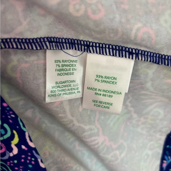 Lilly Pulitzer Aubrey UPF 50+ 3/4 Sleeve Dress in Lapis Lazuli Take It Slow XS - Picture 8 of 9